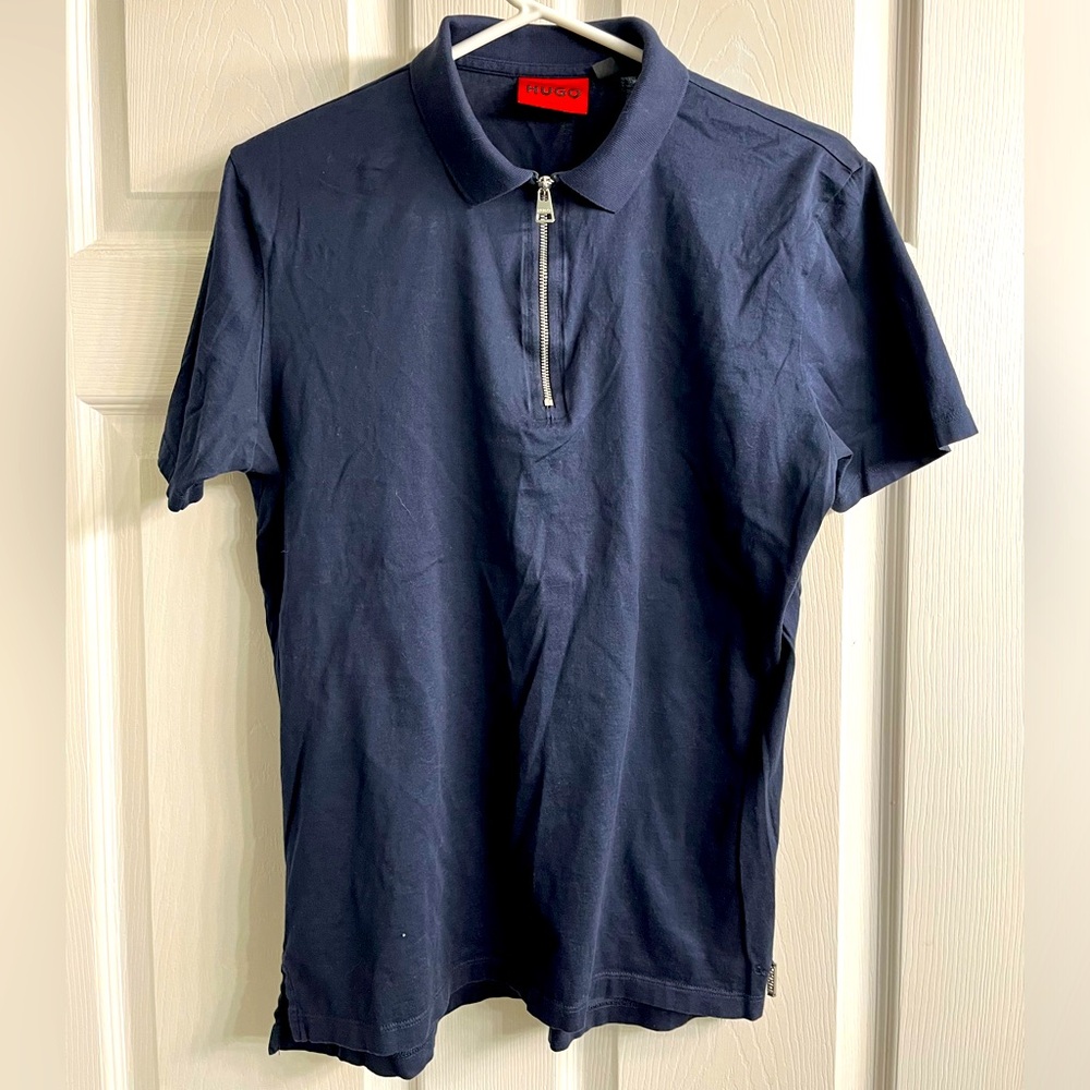 HUGO 1/4 zip polo shirt size S